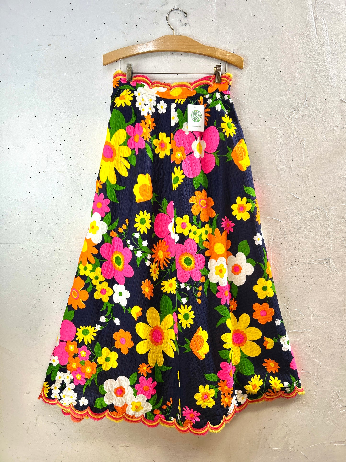 '70sVintage Wrap Skirt  Flower [I30109]