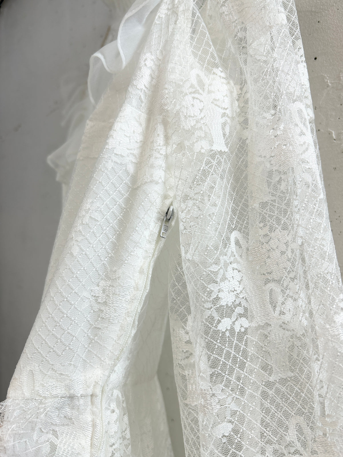 Vintage White Lace Dress [I33820]