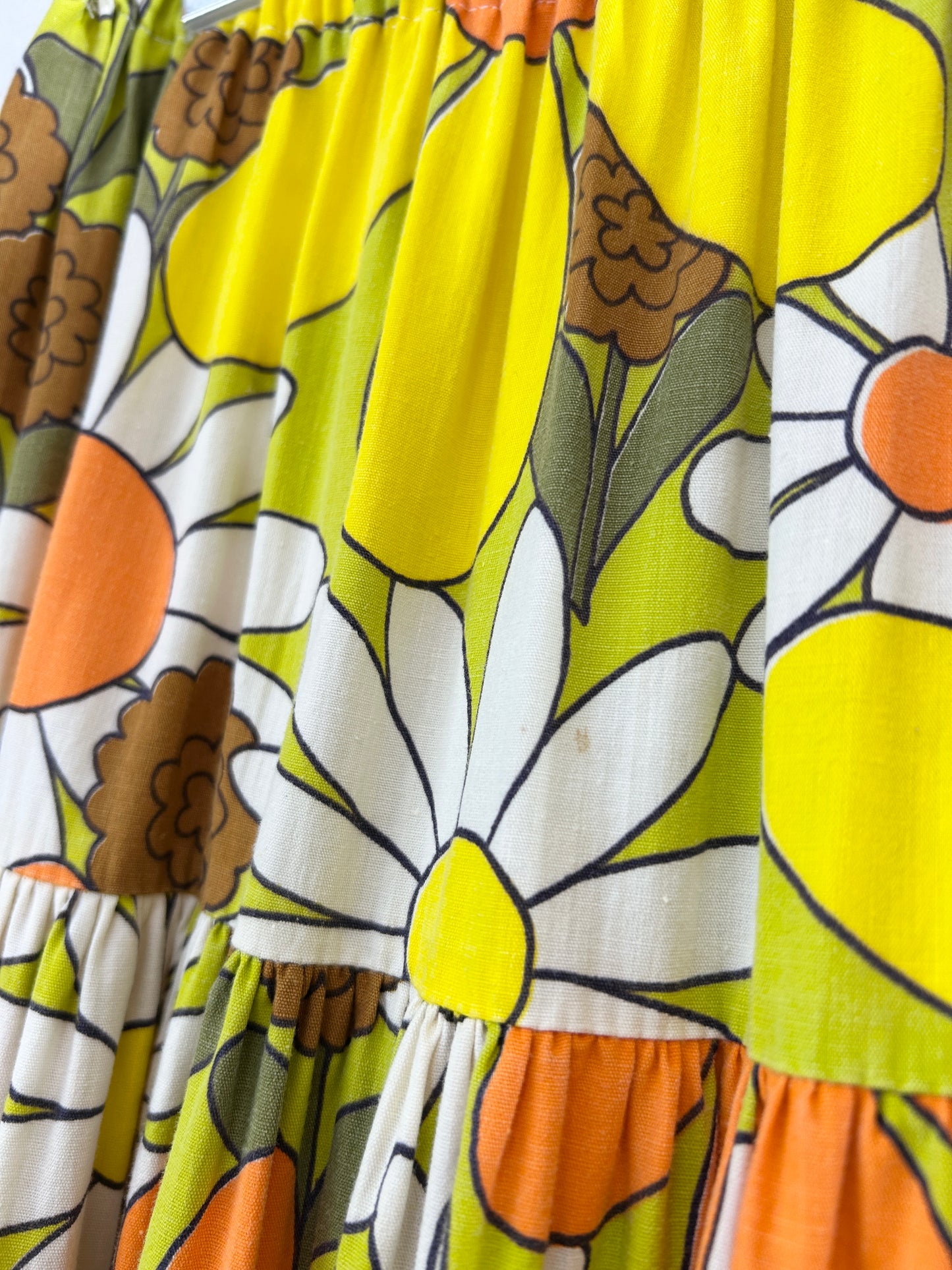Vintage Tiered Skirt '70s Flower [H30809]