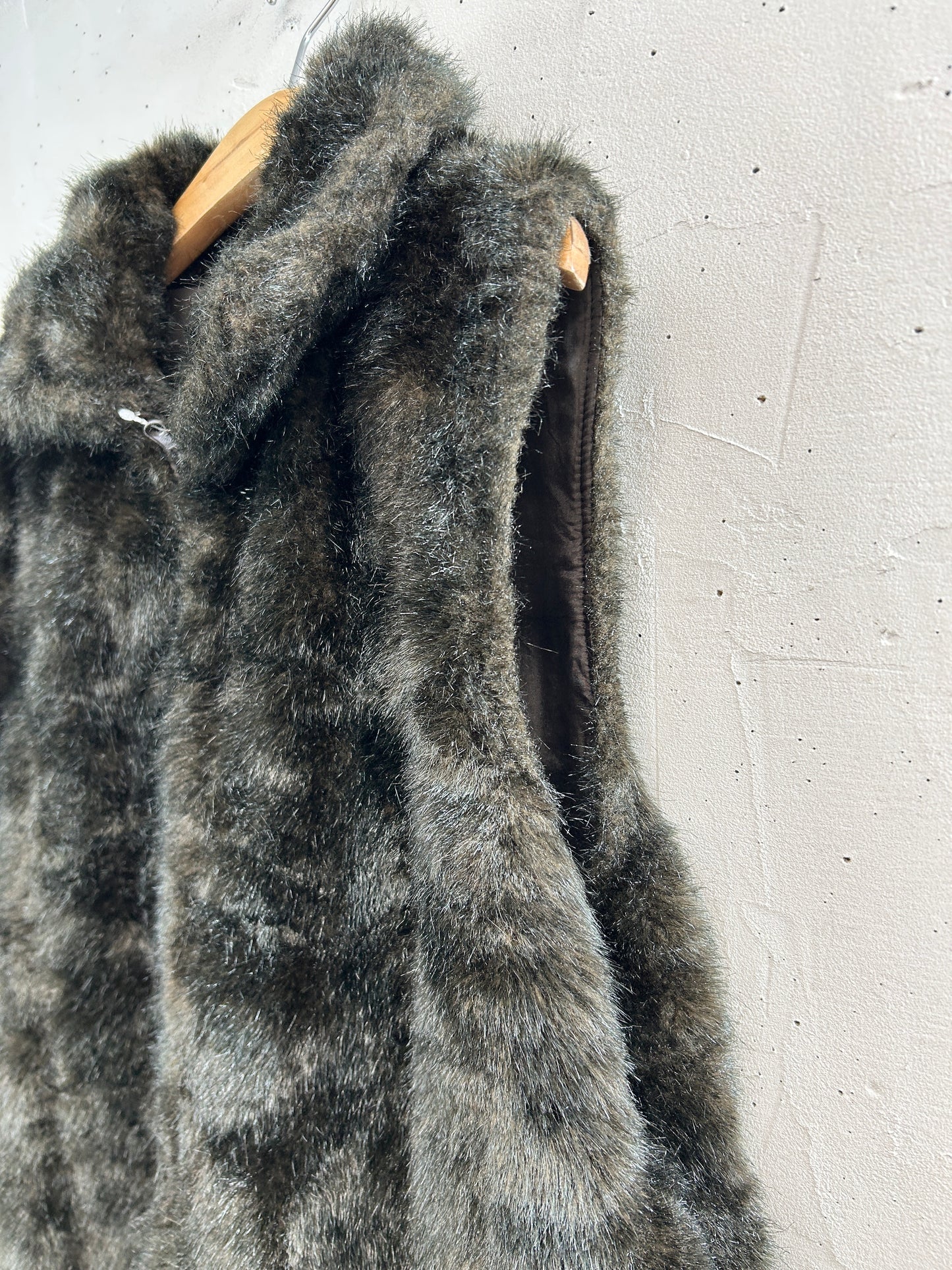 Vintage Eco Fur Vest [L31048]