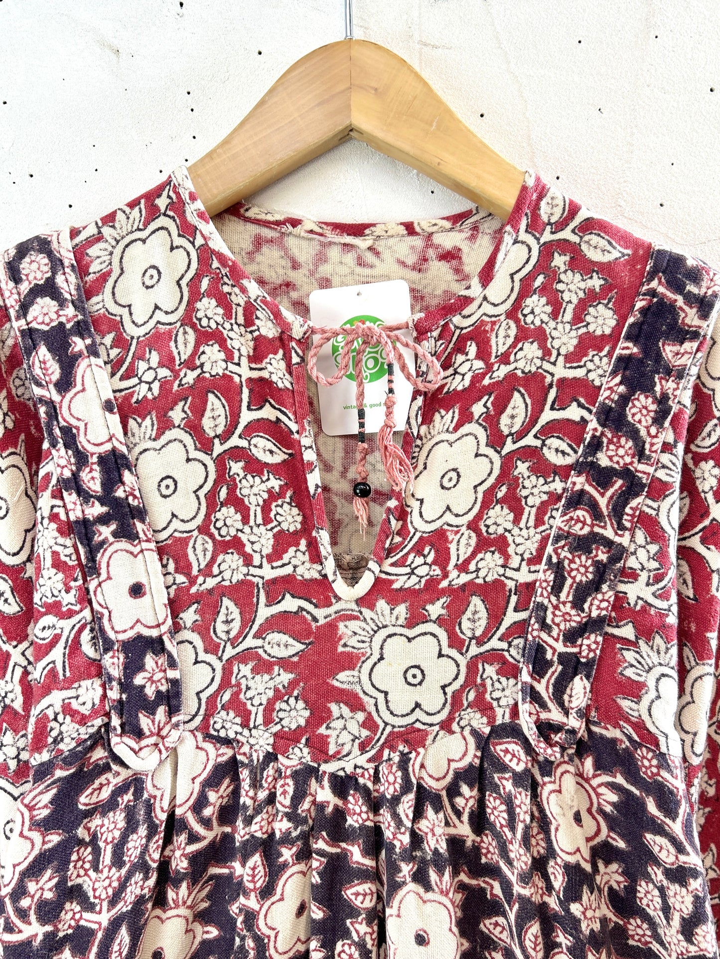 Vintage Block Print Dress [K30712]