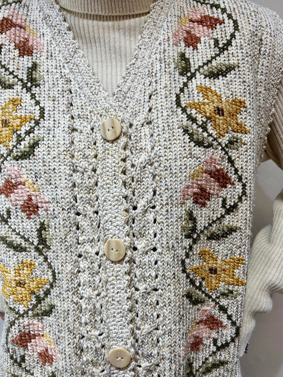 Vintage Cotton Knit Vest [L25857]