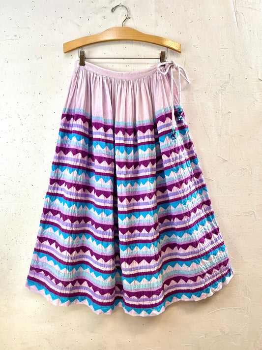 Vintage Cotton Patchwork Skirt MADE IN INDIA [H30813]