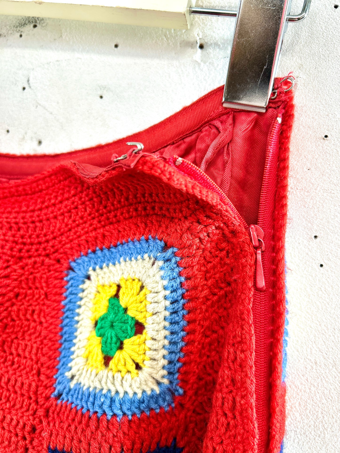 '70s Vintage Granny Square Skirt [A31472]