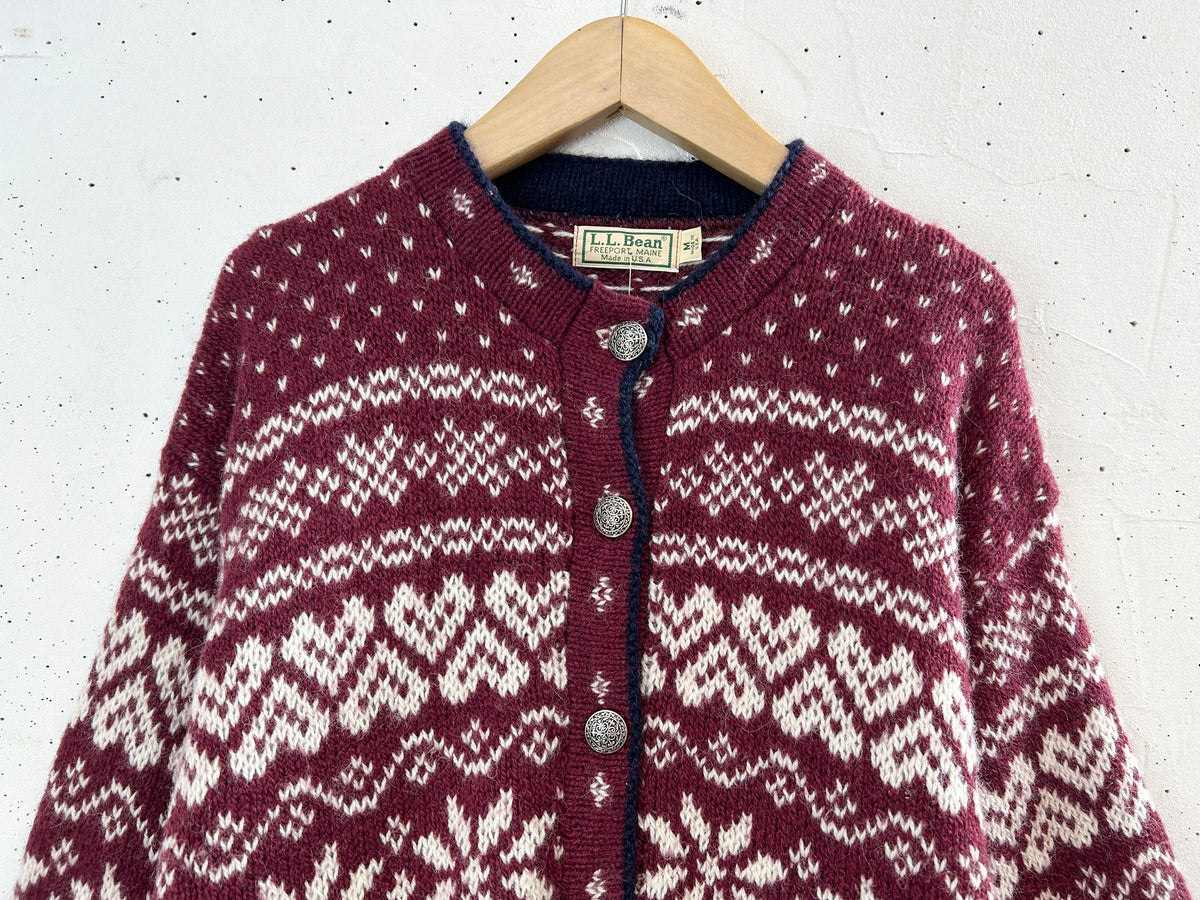 Vintage Nordic Knit Cardigan MADE IN USA 〜L.L.Bean〜 [I34015]