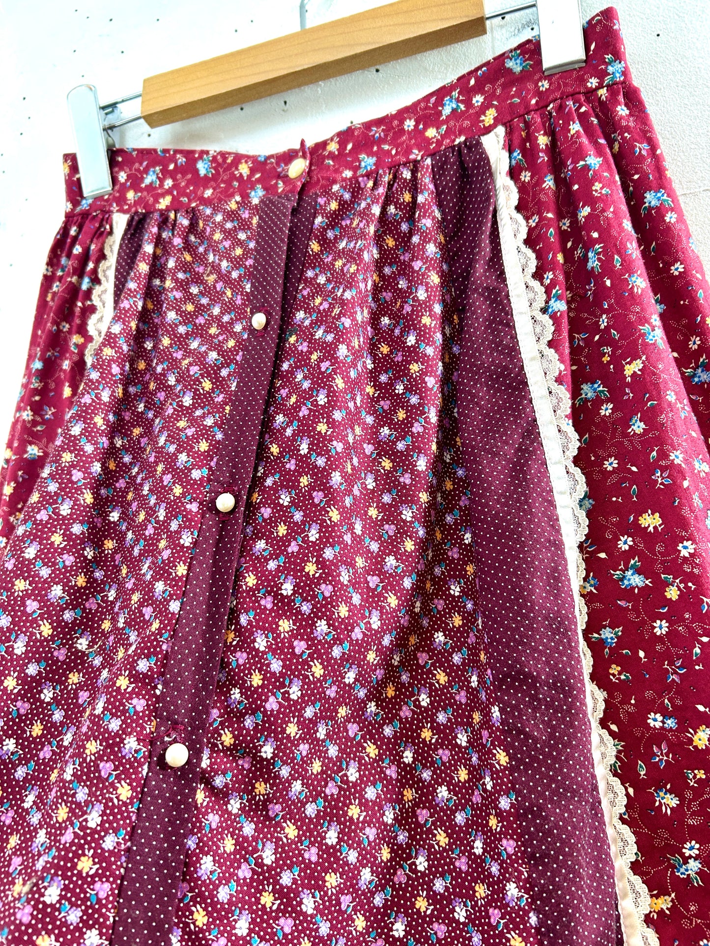 '70s Vintage flower Skirt [J30524]