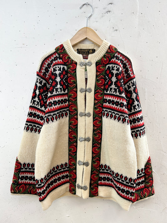 Vintage Nordic Knit Cardigan  MADE IN NORWAY [J30492]