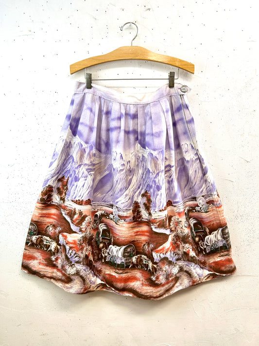 50s Vintage End Pattern Skirt [A31445]