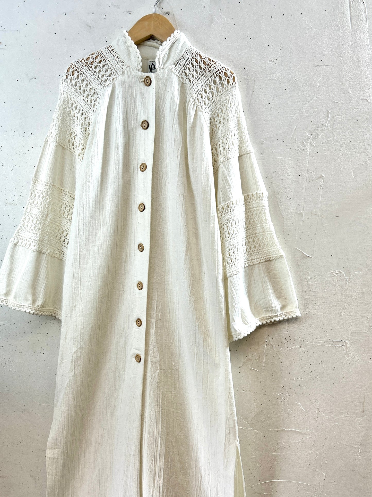 '70s Vintage White Dress 〜Via!〜 MADE IN USA [I30362]