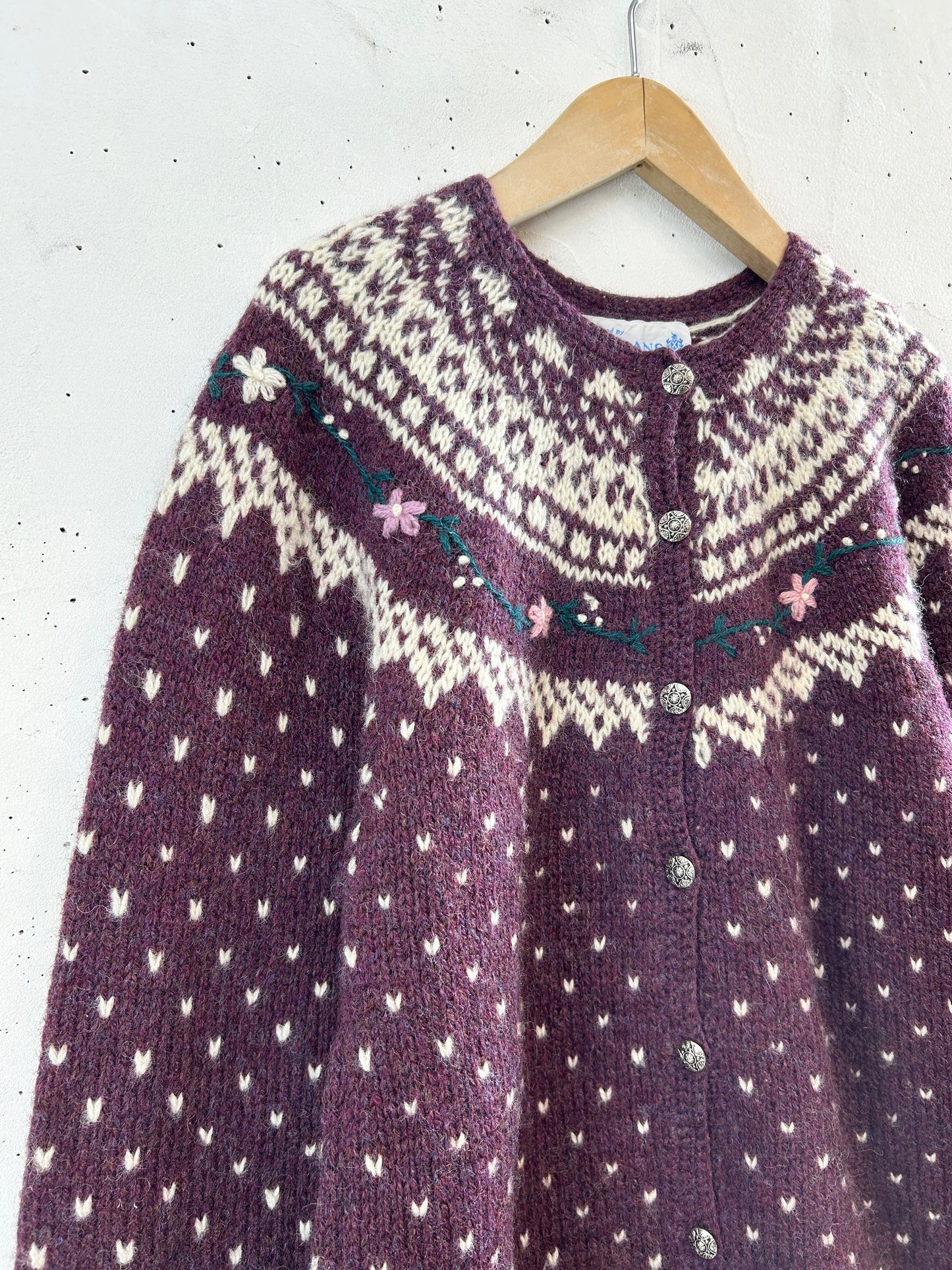 Vintage Nordic Knit Cardigan 〜DEANS OF Scotland〜 [K30924]