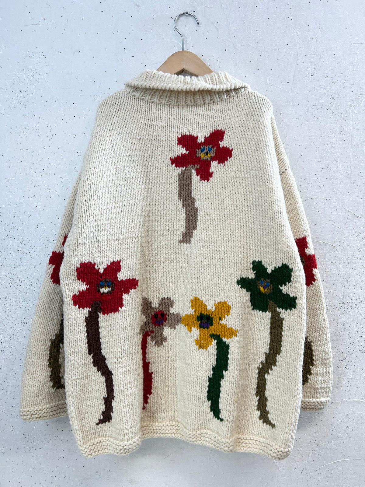 Vintage Hand Knit Smile Flower [I33946]