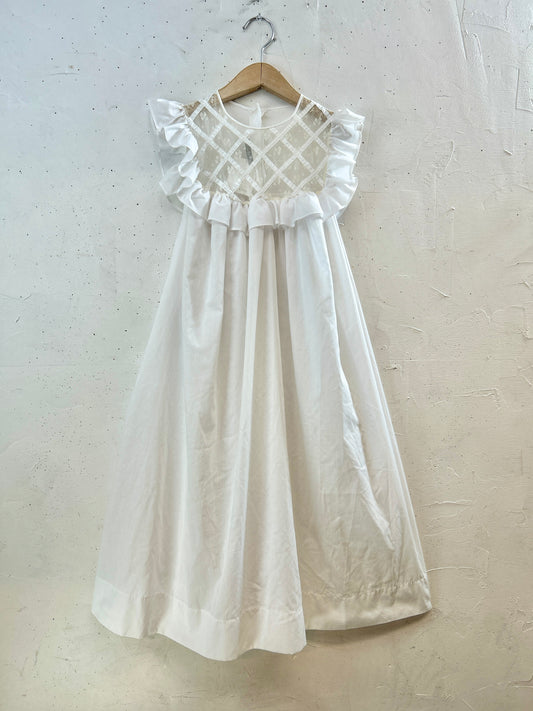 Vintage White Lace Dress union made [H30780]