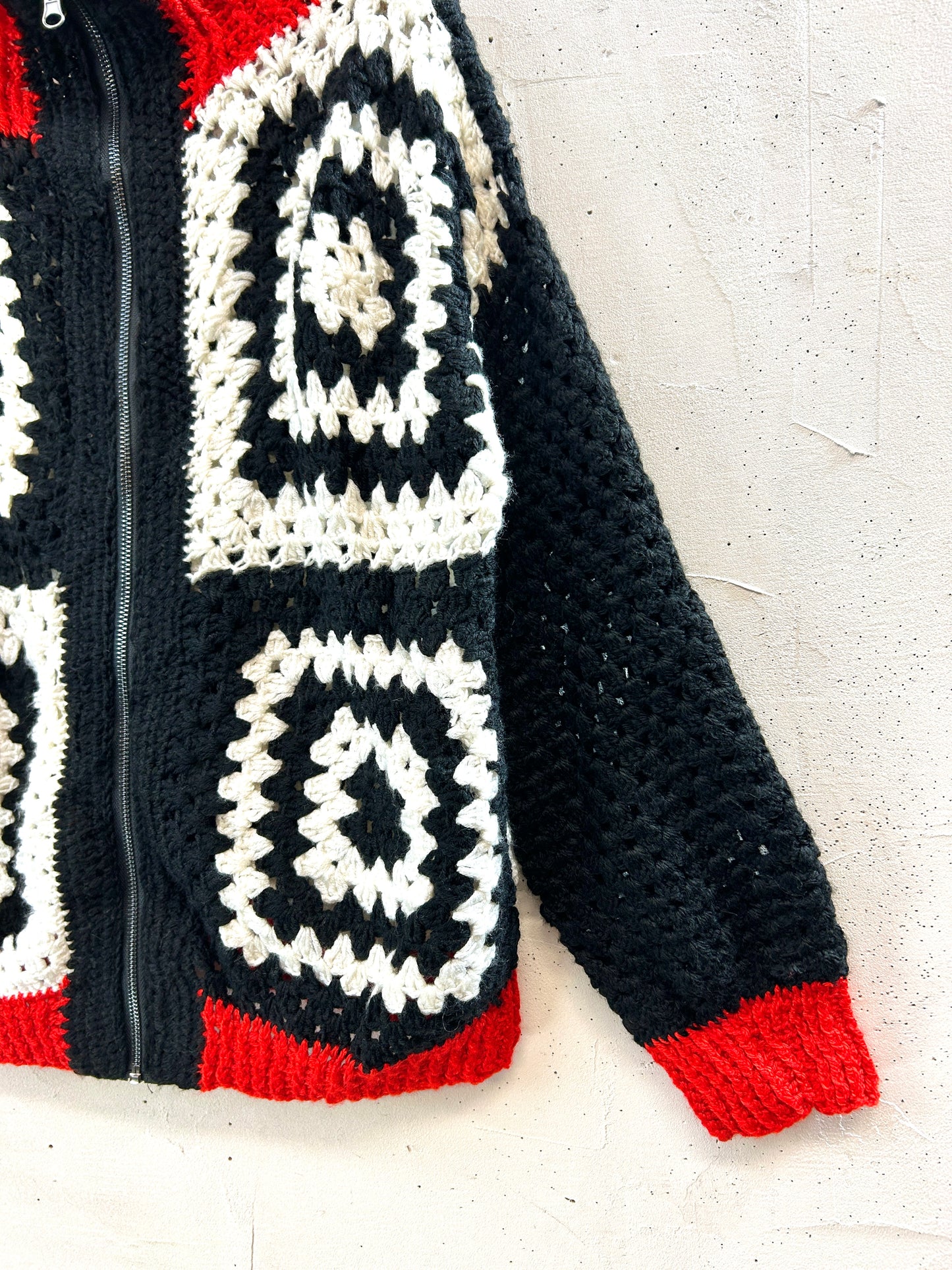 Vintage Granny Square Knit Cardigan [K80883]