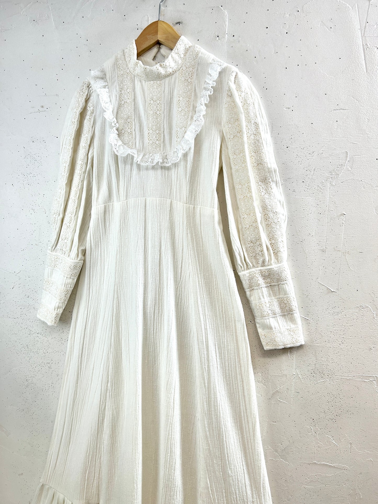 '70s Vintage White Dress  [H33499]