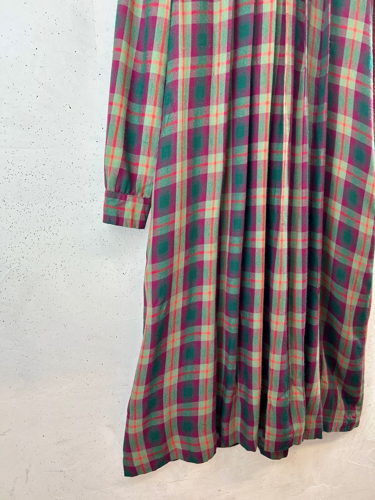 Vintage Plaid Dress MADE IN ITALY [K30894]