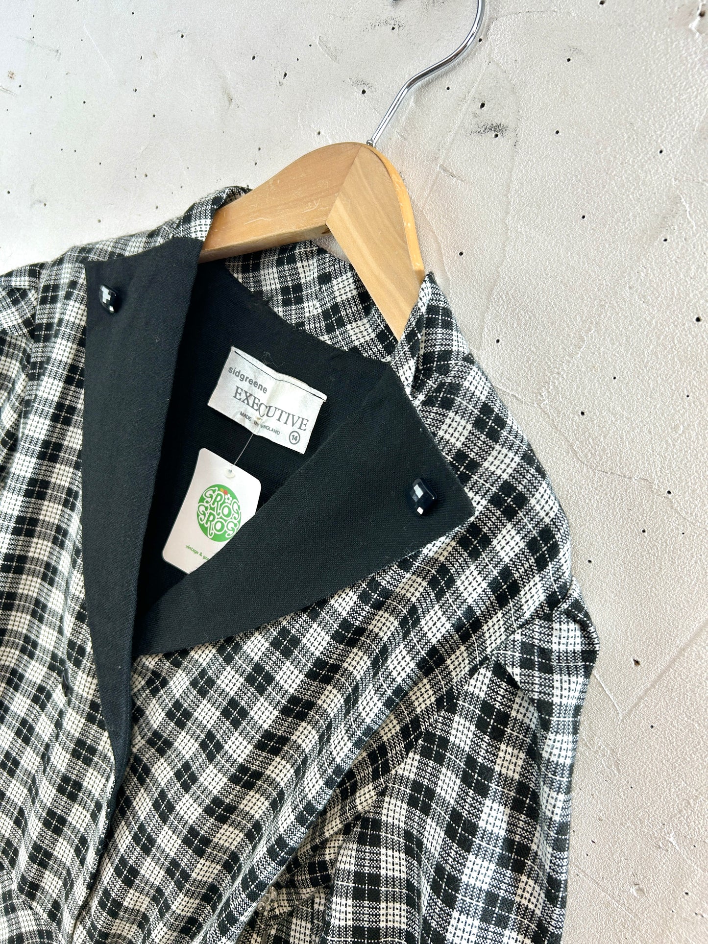 Vintage Plaid Dress MADE IN ENGLAND [J30651]