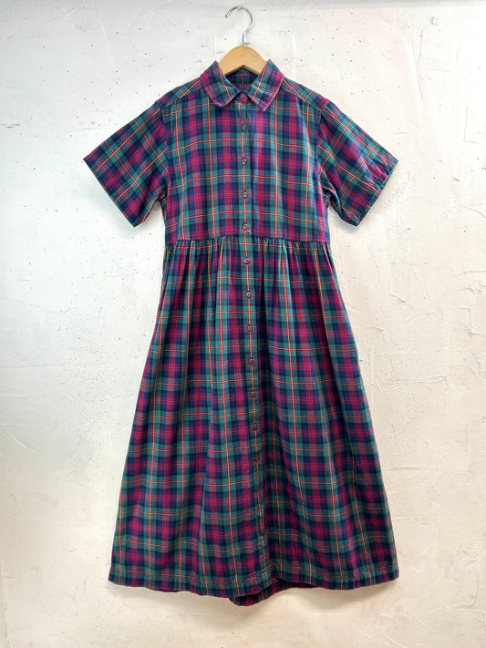 Vintage Plaid Dress [A31349]