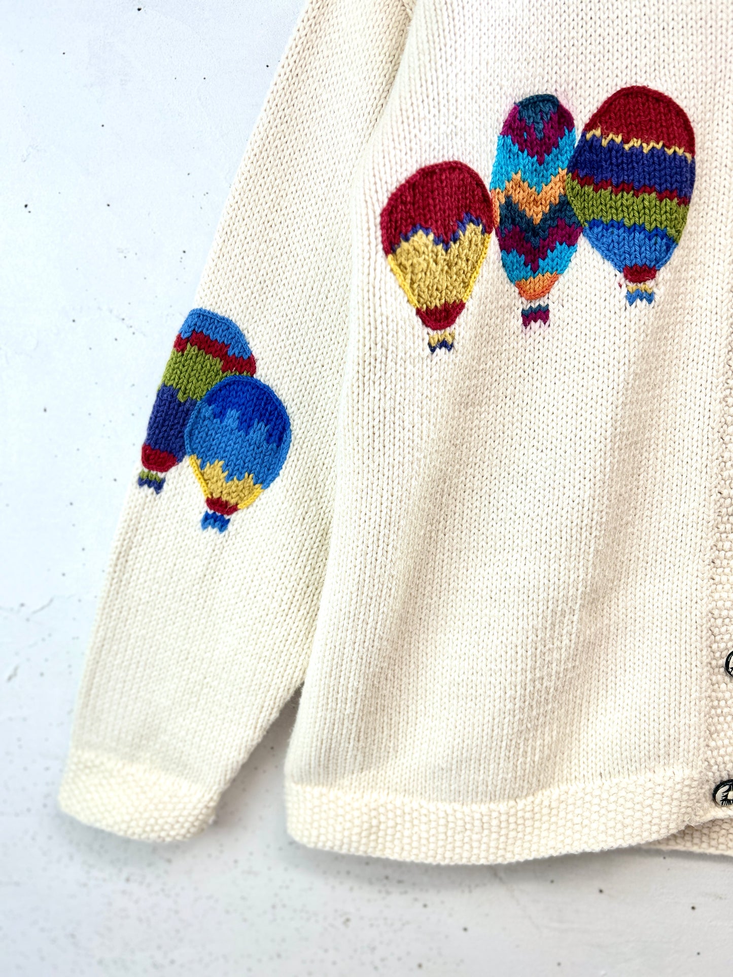 Vintage Knit Cardigan HAND MADE IN PERU [B31561]