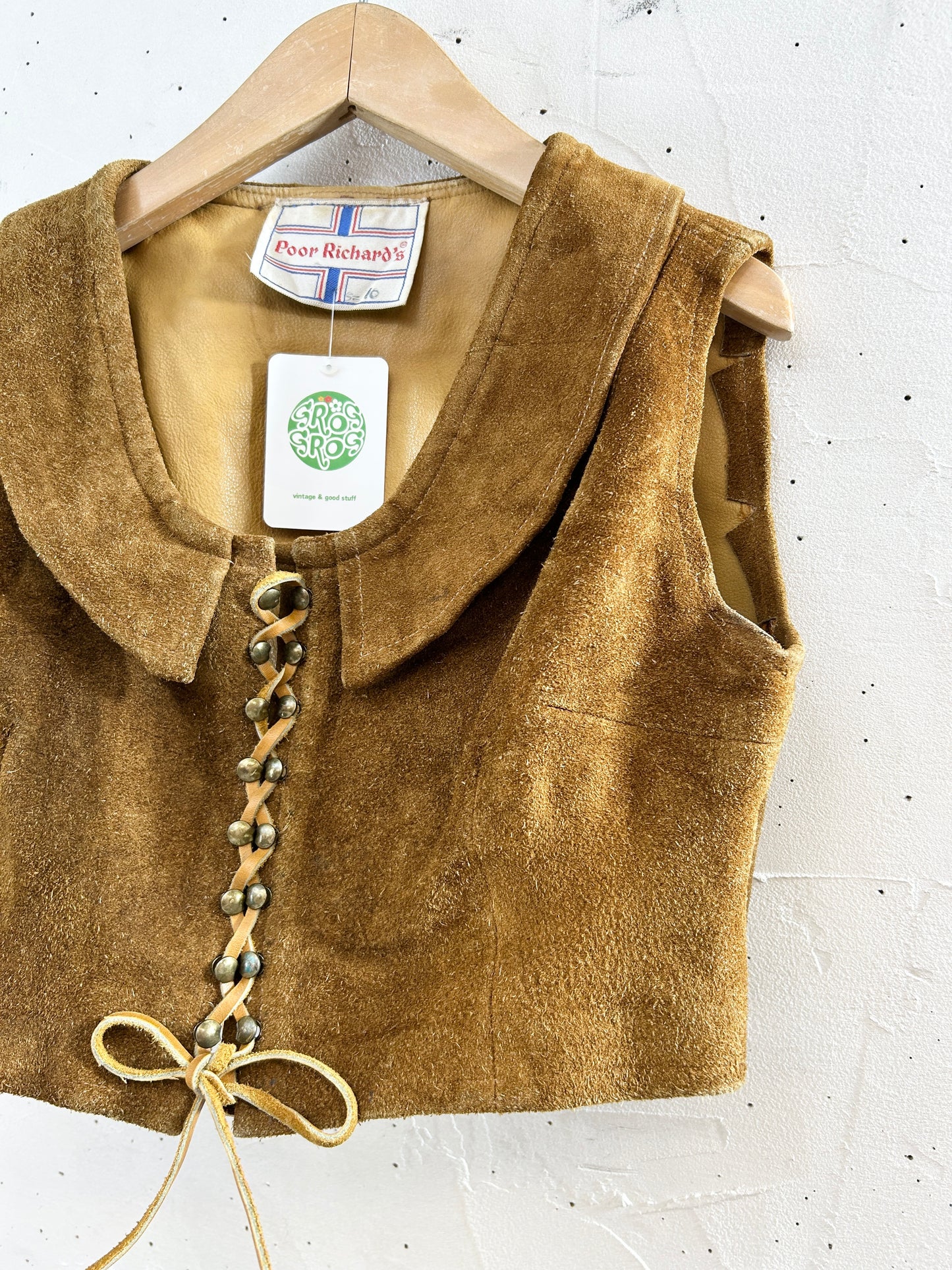 '70s Vintage Leather Vest 〜Poor Richard's〜 [J30550]