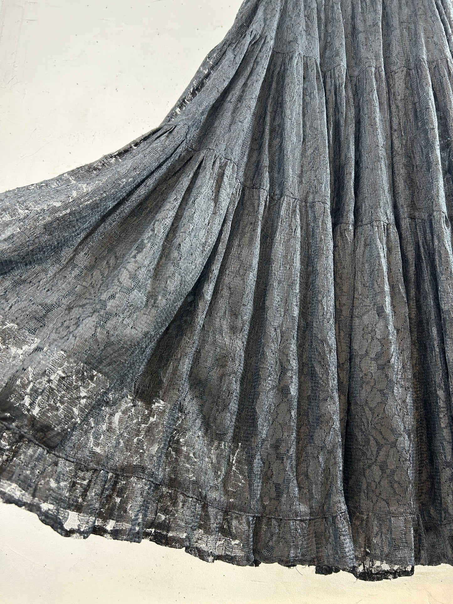 Vintage  Black Lace Skirt [H30883]
