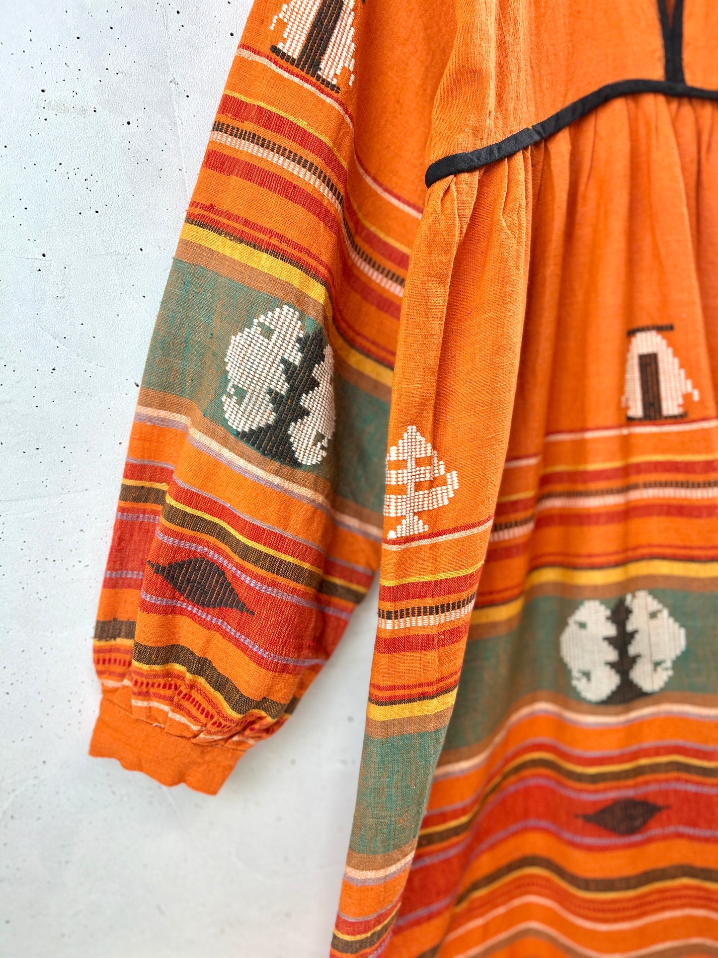 '70s Vintage Indian Cotton Dress MADE IN INDIA [H30978]