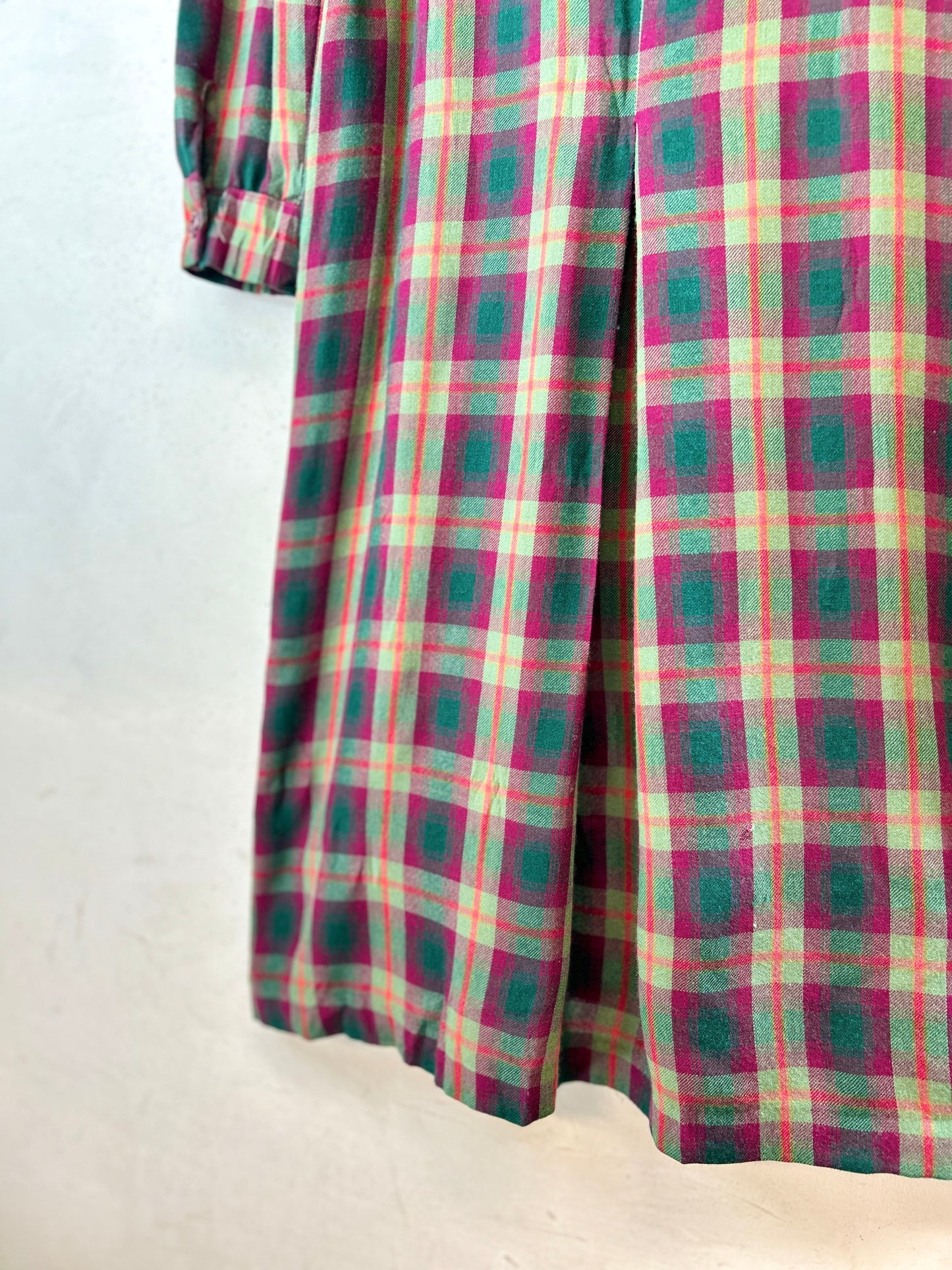 Vintage Plaid Dress MADE IN ITALY [K30894]