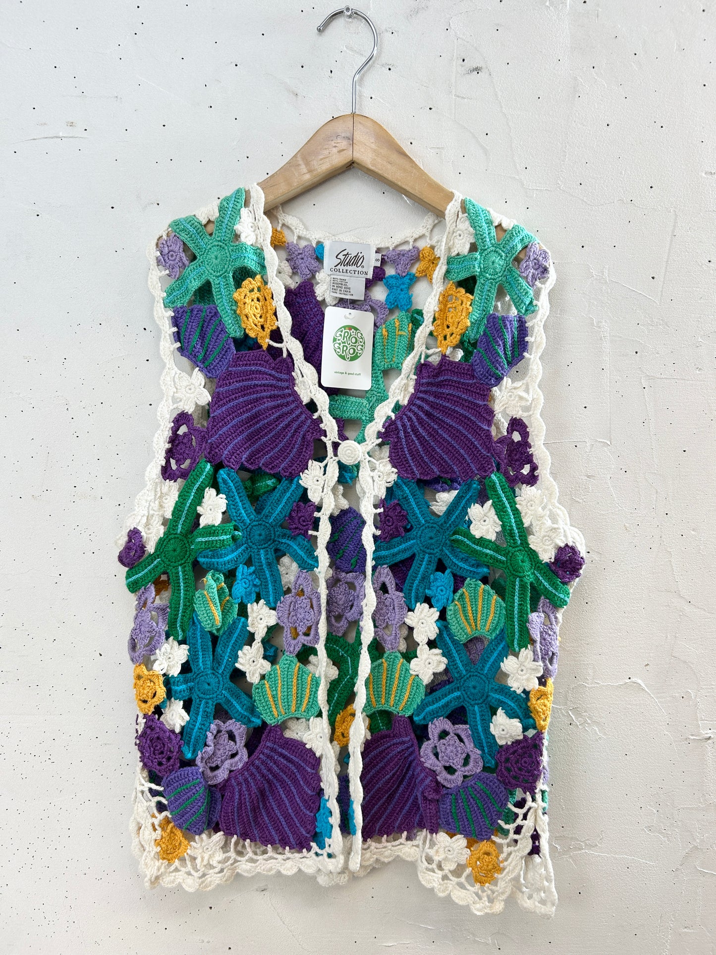 Vintage Crochet Vest [I30149]