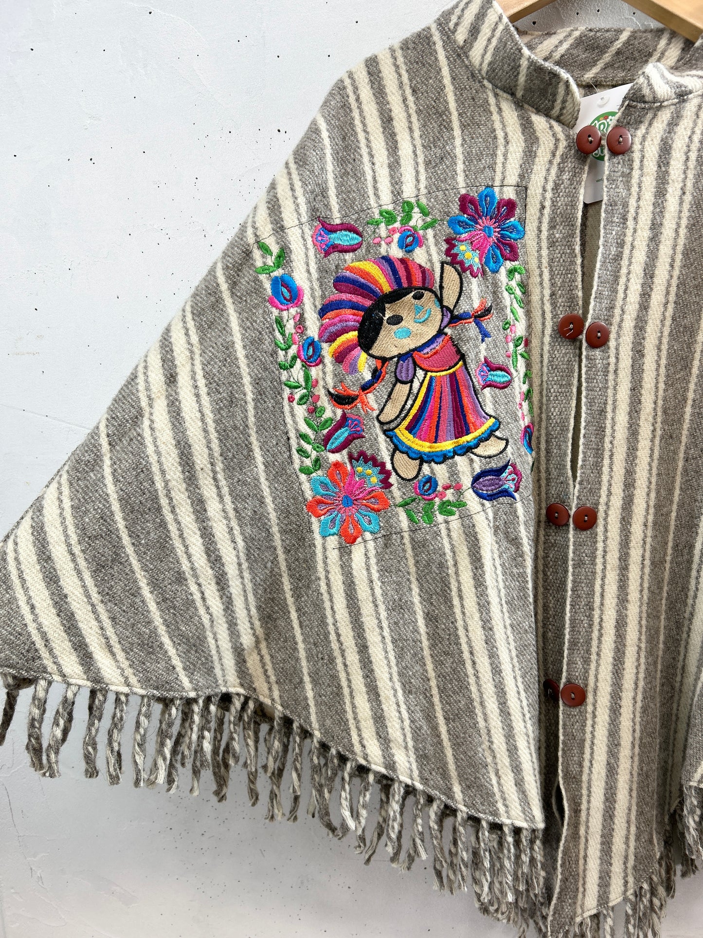 Vintage Wool Poncho  [A31391]