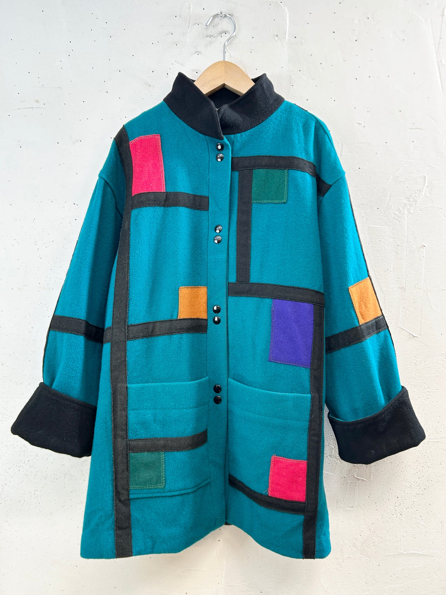 Vintage wool Mondrian Coat [L31102]