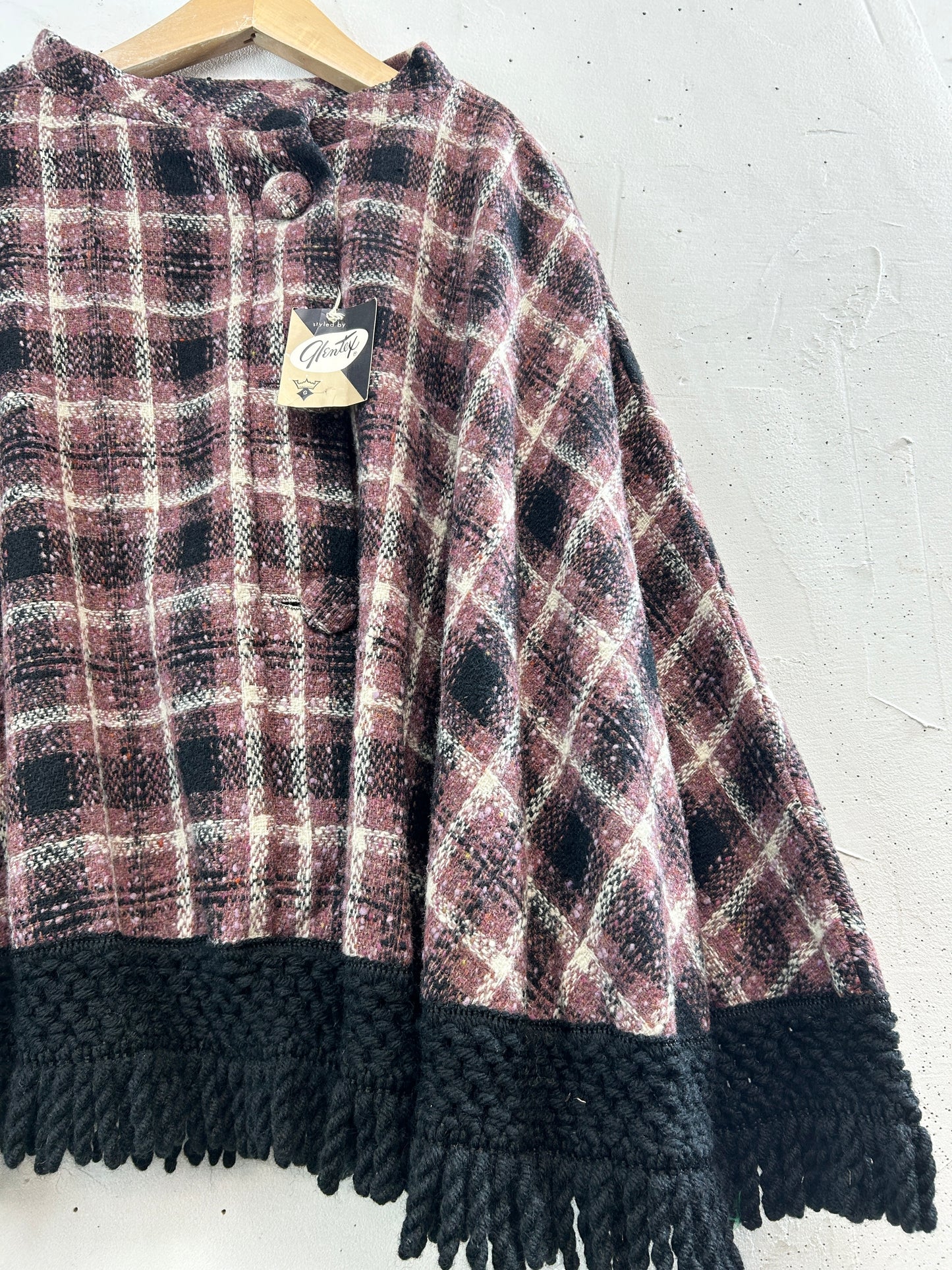 Vintage Plaid Poncho  [A31297]