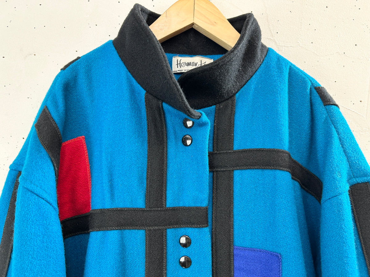 Vintage wool Mondrian Coat [J34123]