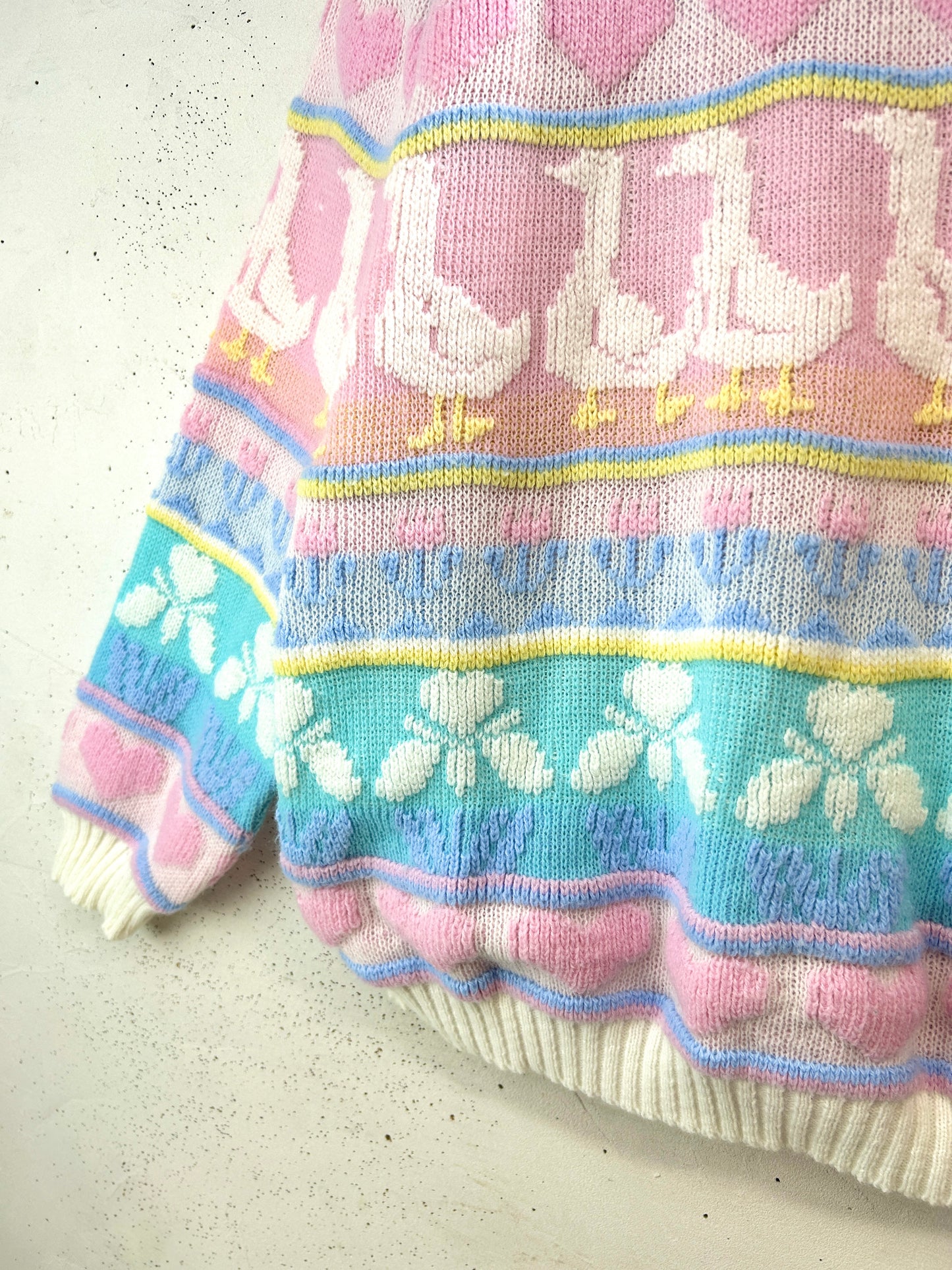 '80sVintage Fancy Knit Sweater MADE IN USA [H33646]