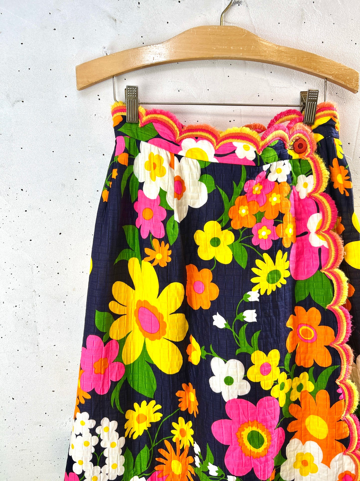 '70sVintage Wrap Skirt  Flower [I30109]