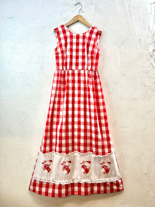 Vintage Dress ‘70s Strawberry [H30838]