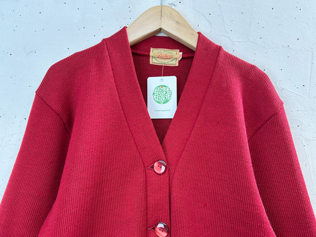 '60s Vintage Lettered Knit  Cardigan [I34043]