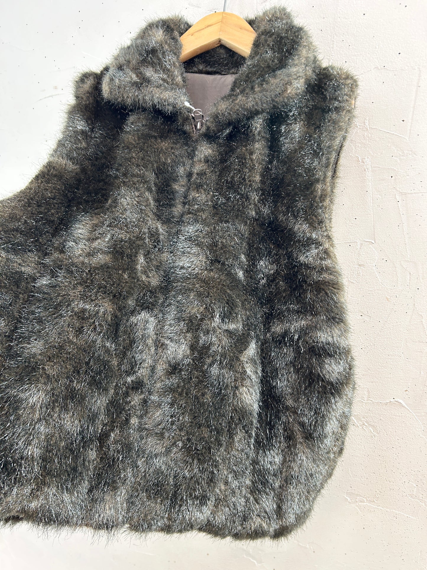 Vintage Eco Fur Vest [L31048]