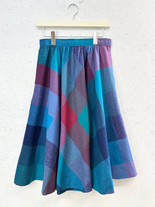 Vintage Plaid Skirt  [I33753]