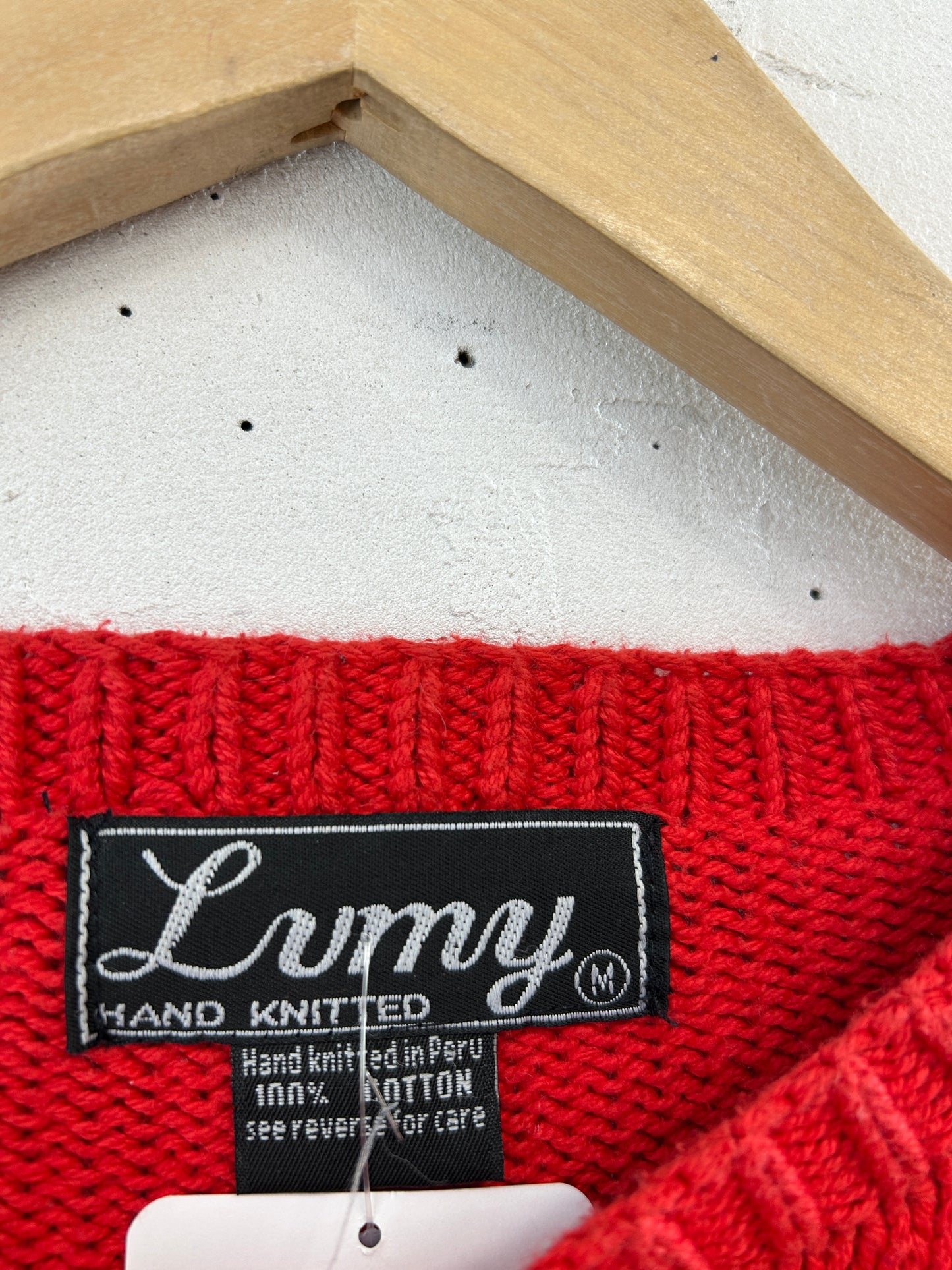 Vintage Cotton Knit Sweater 〜Hand Knitted in Peru 〜[C31742]