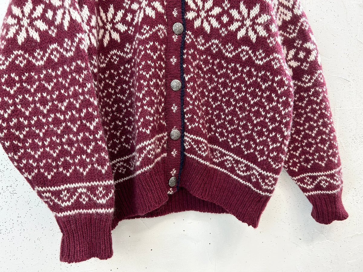 Vintage Nordic Knit Cardigan MADE IN USA 〜L.L.Bean〜 [I34015]