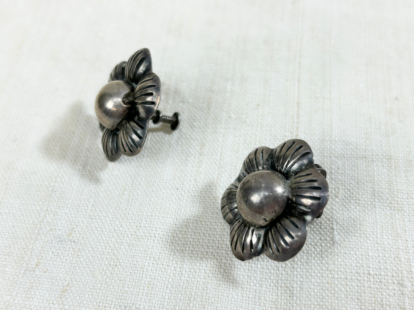 Vintage 925 Silver Earrings MADE IN MEXICO [I30258］