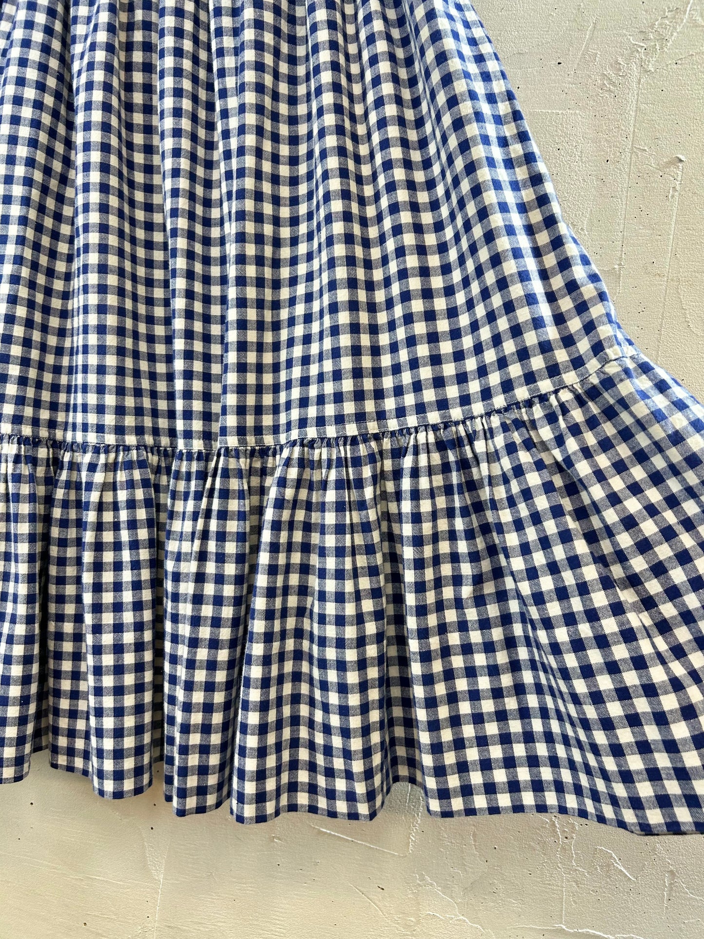 Vintage Gingham Plaid Skirt  MADE IN FRANCE [G30708]