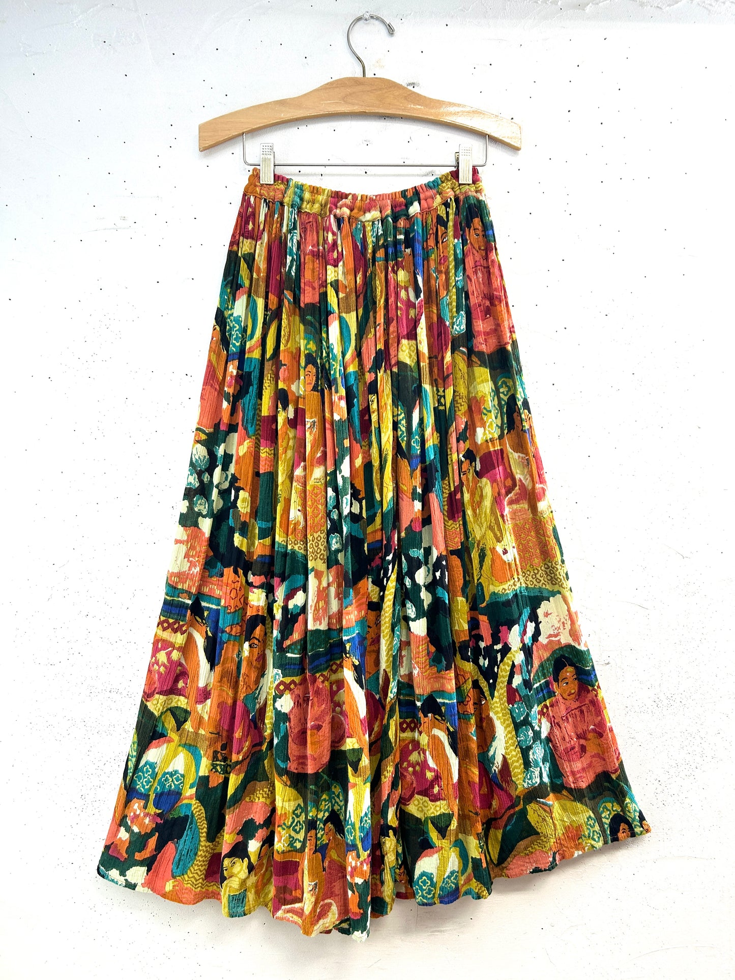 Vintage Rayon Skirt MADE IN INDIA [E32464]