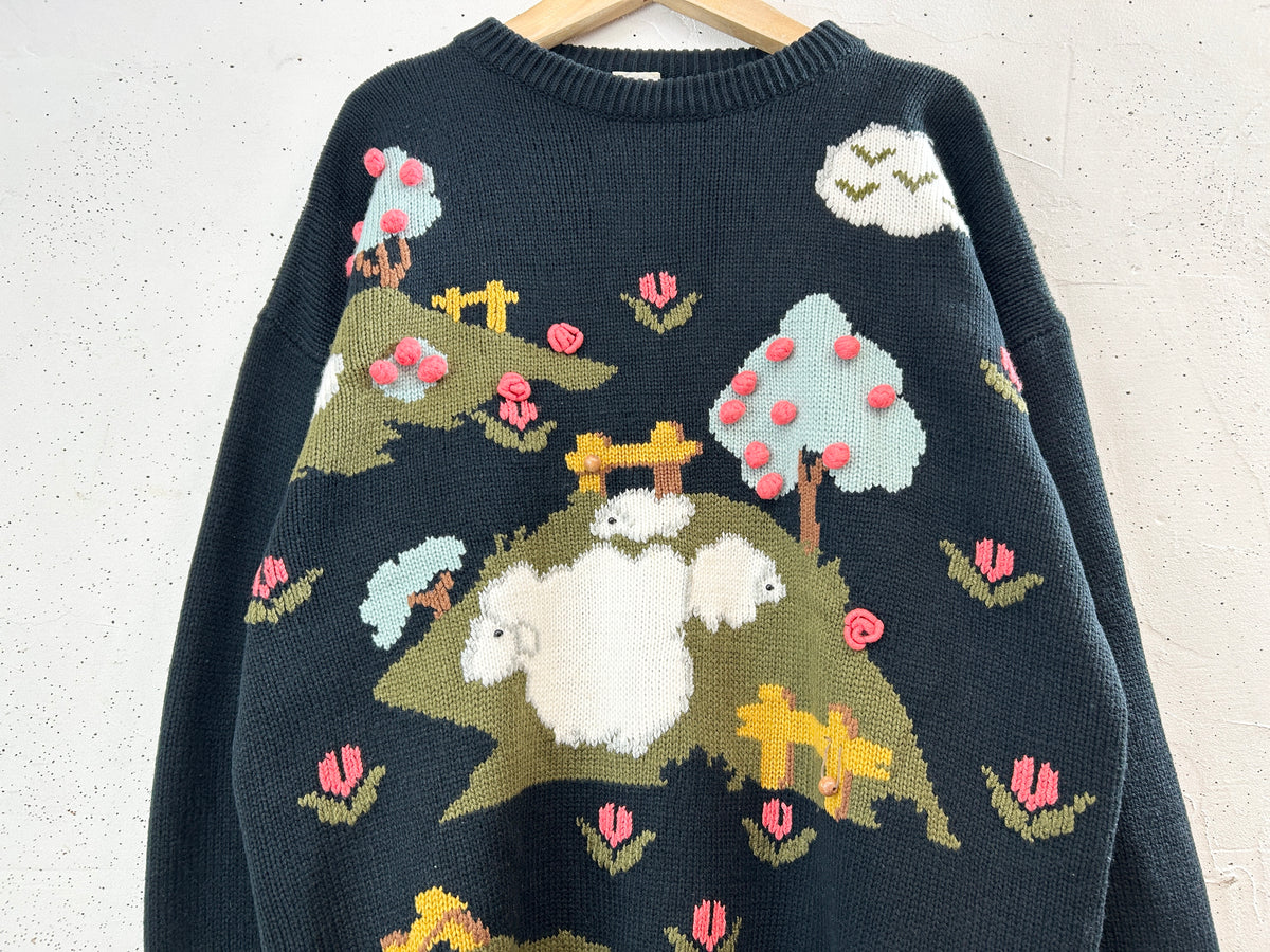 Vintage Knit Sweater[J34120]