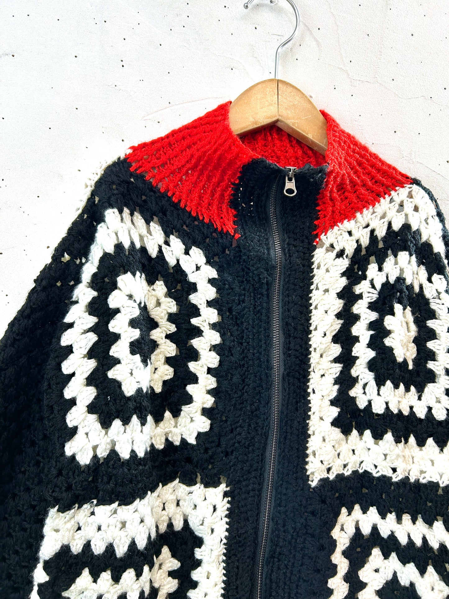 Vintage Granny Square Knit Cardigan [K80883]