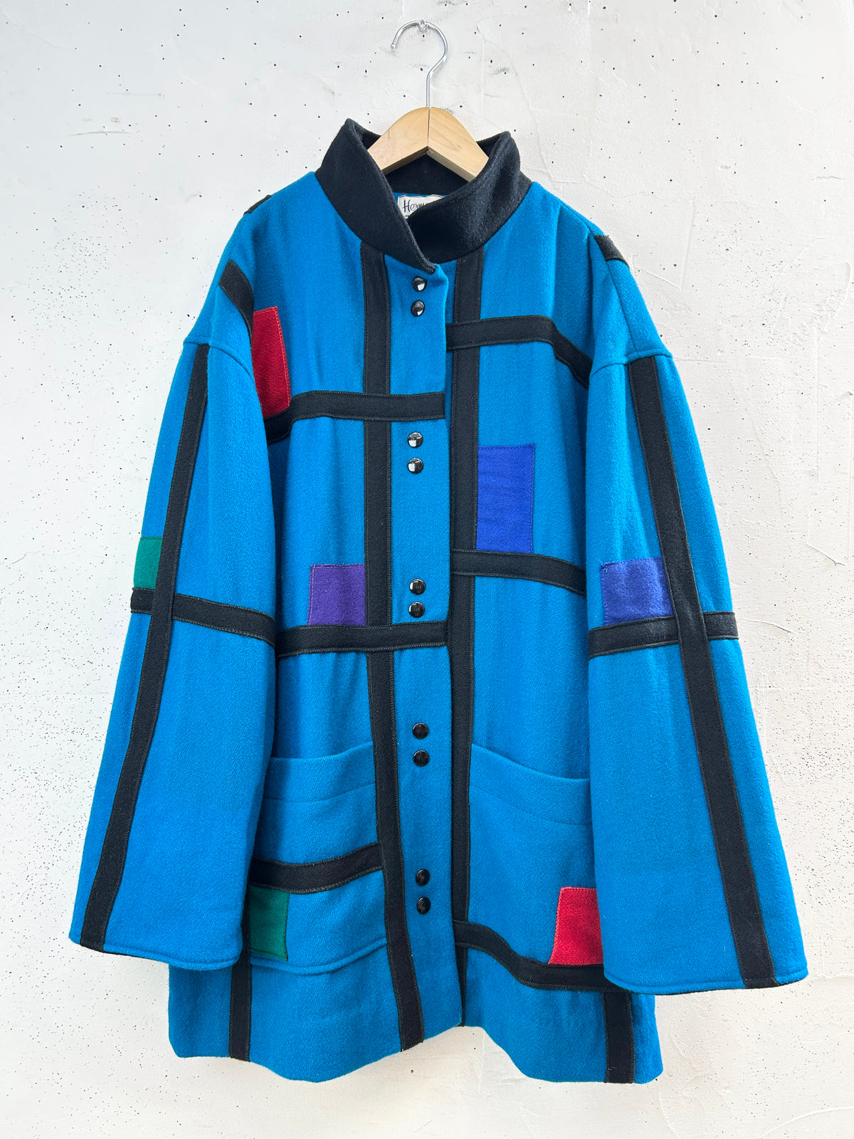 Vintage wool Mondrian Coat [J34123]