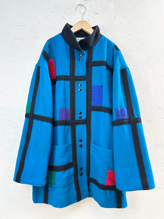 Vintage wool Mondrian Coat [J34123]