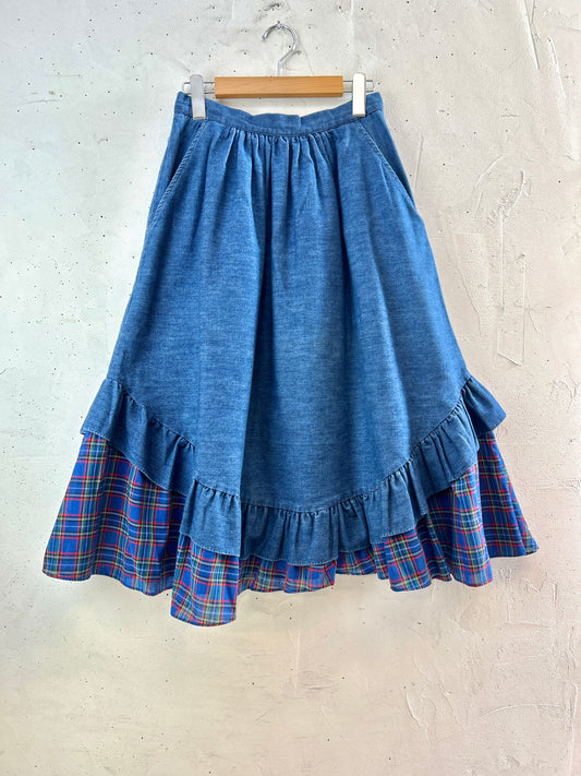 Vintage Tiered Skirt  new york  [H30822]