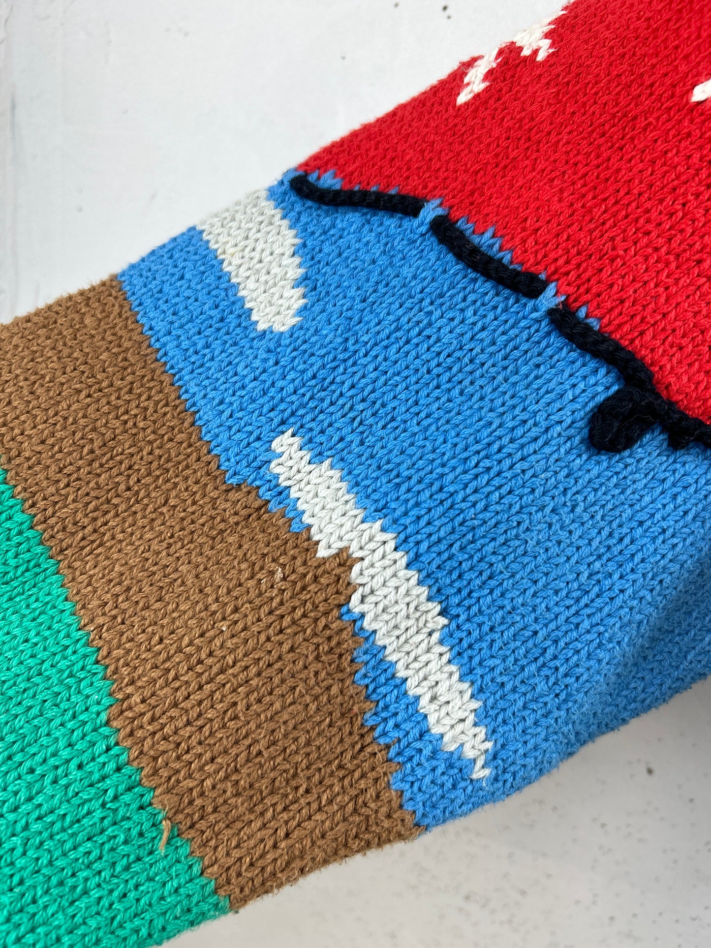 Vintage Cotton Knit Sweater 〜Hand Knitted in Peru 〜[C31742]