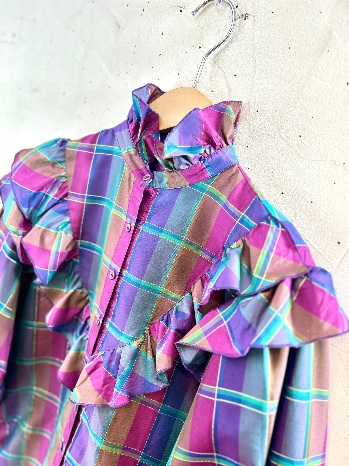 ’70s Vintage Plaid Shirt [H30942]