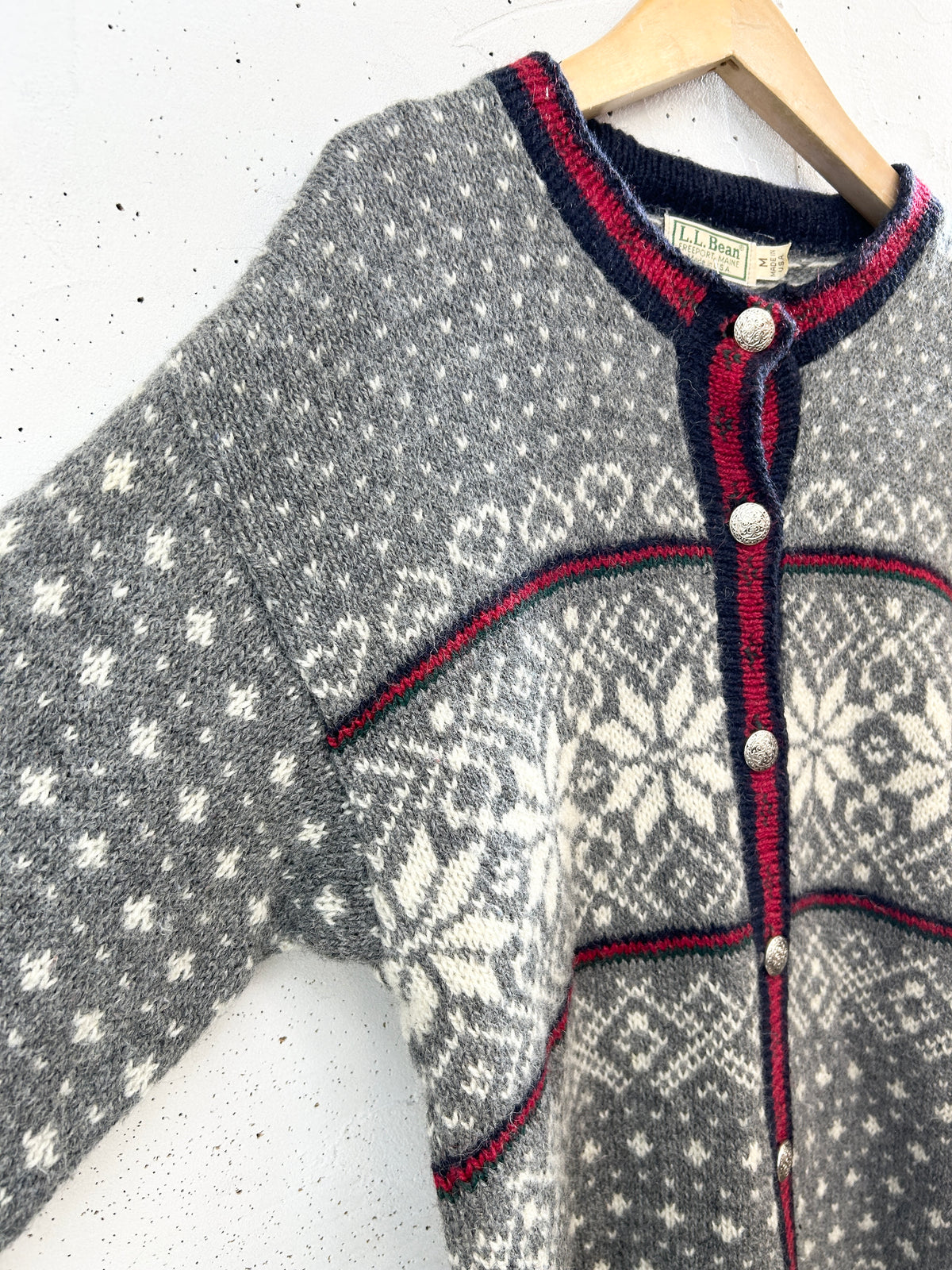 Vintage Nordic Knit Cardigan MADE IN USA 〜L.L.Bean〜  [J34338]